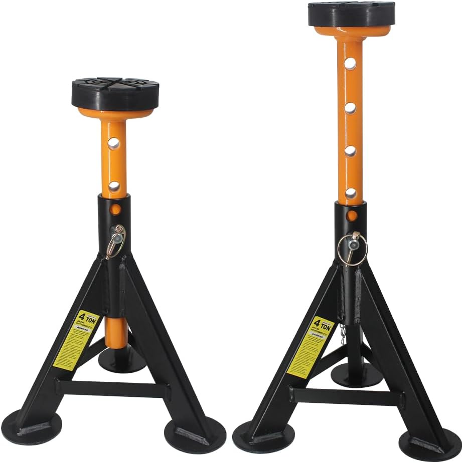 BESTOOL Heavy Duty Jack Stands 4 ton, Jack Stand with Security Locking Pins 8,000 lbs Capacity, 2 Pack (Black)