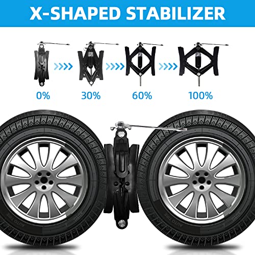 BESTOOL RV Wheel Chock Stabilizer, 2 Packs Chocks Wheel Stabilizer for Travel Tailers, Heavy Duty Camper Chock Wheel Chock Stabilizer Scissor, Fit for 3.5” to 11”
