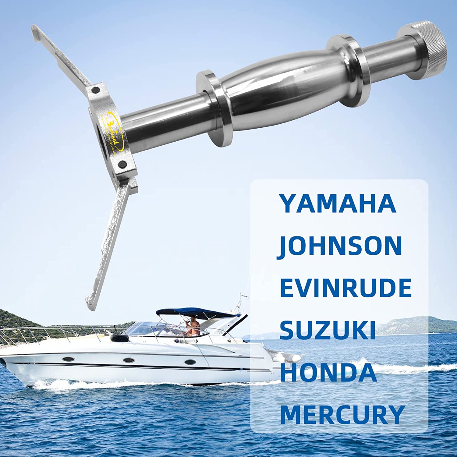 BESTOOL Extractor de cojinete superior con adaptador de collar de eje de transmisión para Yamaha Suzuki Johnson Honda Evinrude y Mercury 